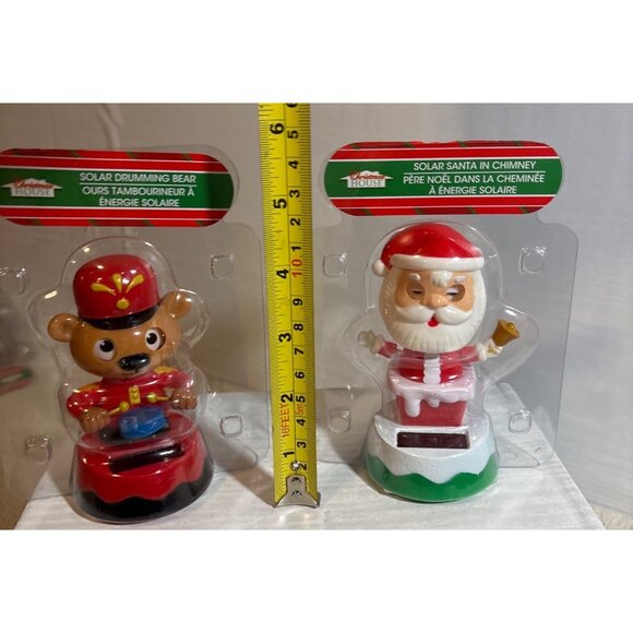 Solar Figures Drumming Bear & Santa In Chimney Christmas House Novelty - Picture 3 of 5